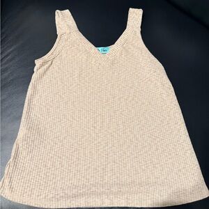 Filly Flair Cream Ribbed Tank Top